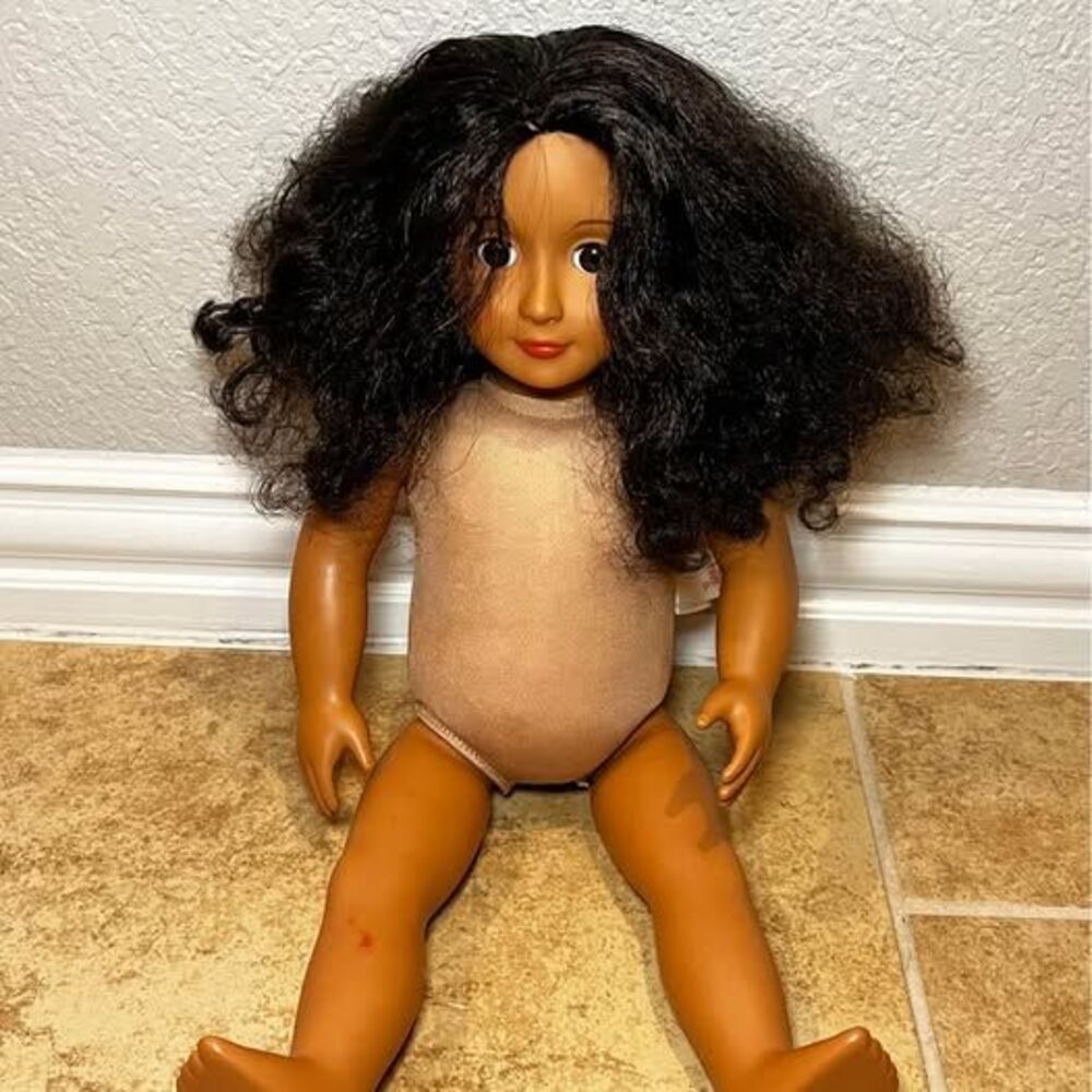 Our Generation Battat 18” Doll Brown Eyes Curly Dark Hair Doll Only